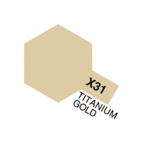 X-31 Titanium Gold, Acrylic Mini 10 ml (penselmaling, blank) - Tamiya